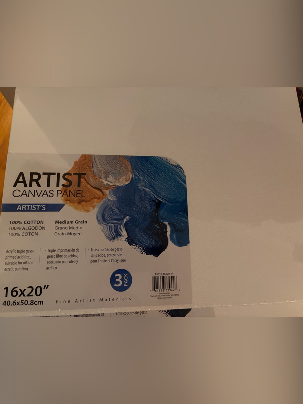 Artist Canvas Panel 16x20" - White (6 Pack)